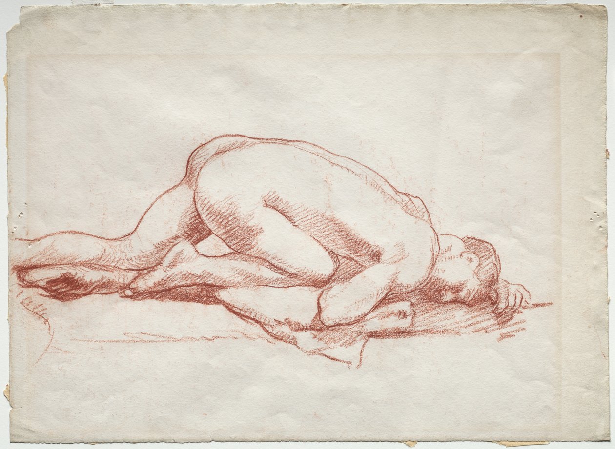 Homme nu accroupi - Unknown artist