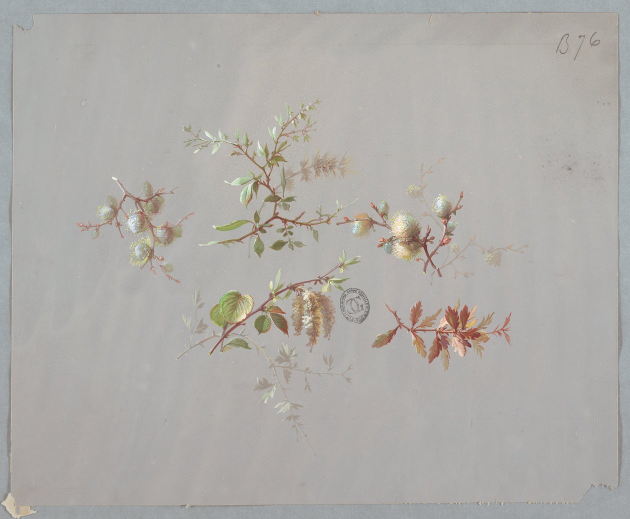 Conception pour papier peint et textiles : Fleurs - Unknown artist