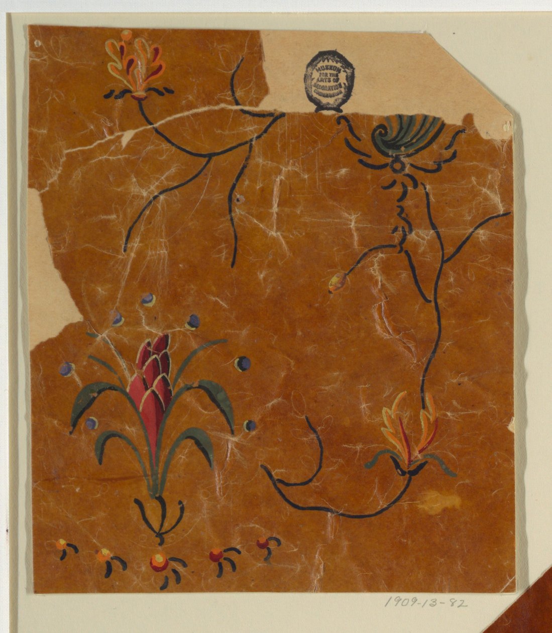 Conception pour un tissu tissé, fragment - Unknown artist