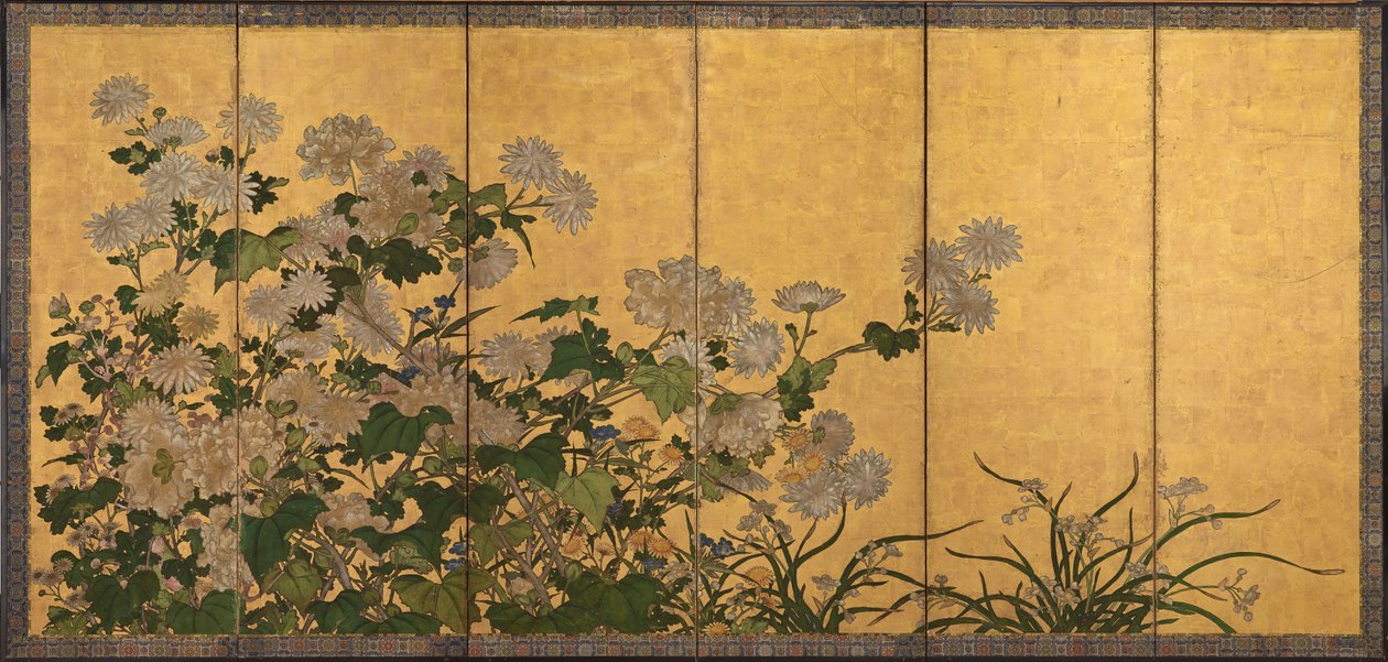 Fleurs : chrysanthèmes, pivoines, etc. - Unknown artist
