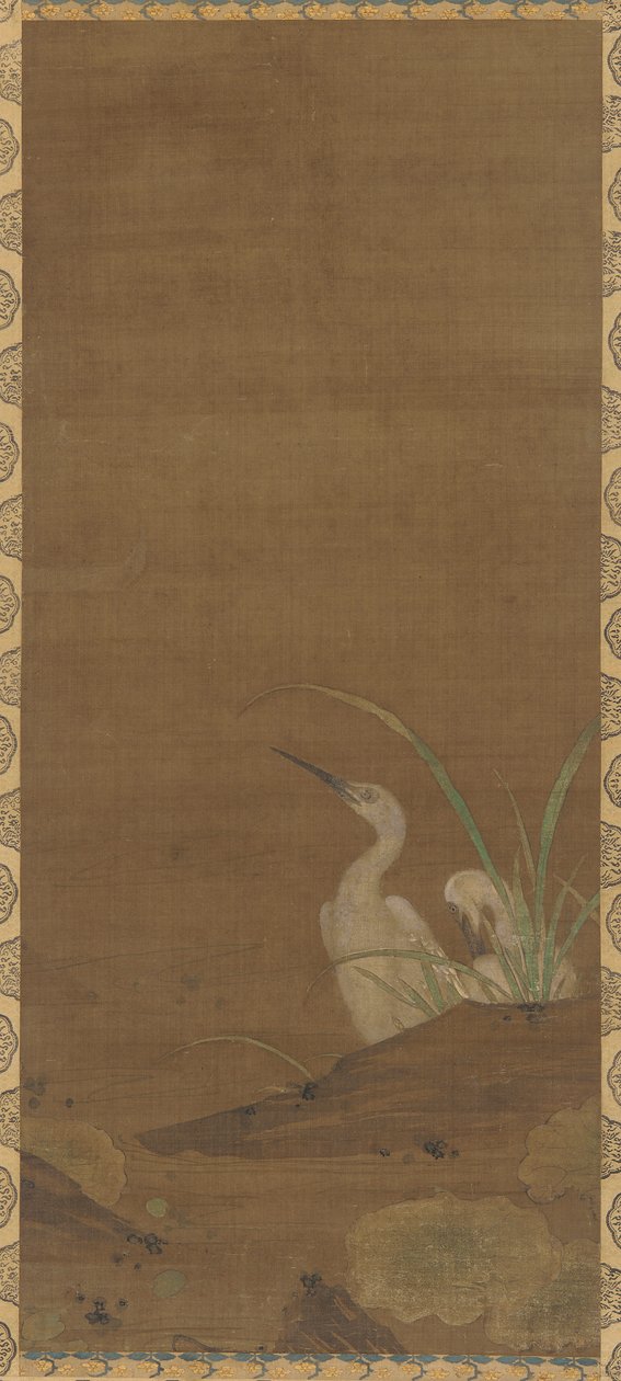 Hérons et plantes aquatiques - Unknown artist