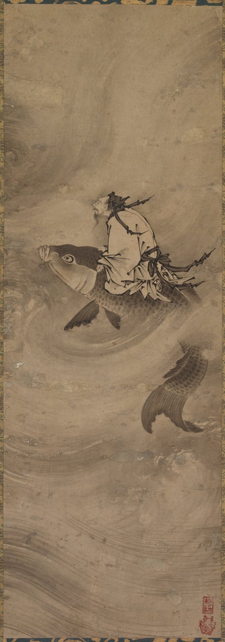 Immortel chevauchant une carpe - Unknown artist