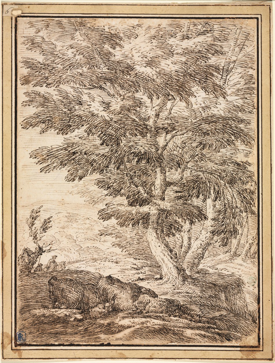 Paysage avec groupe d