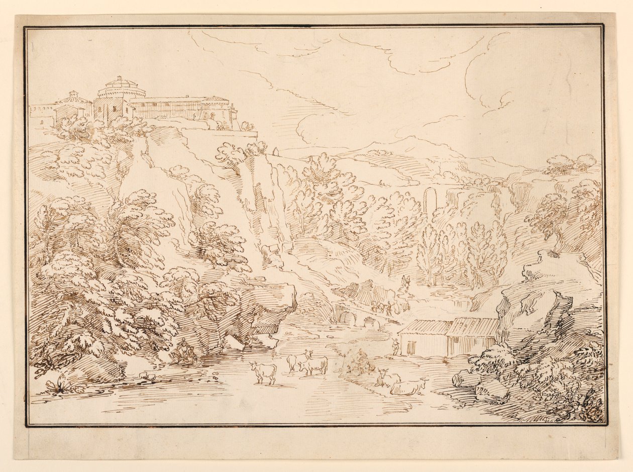 Paysage avec vaches - Unknown artist