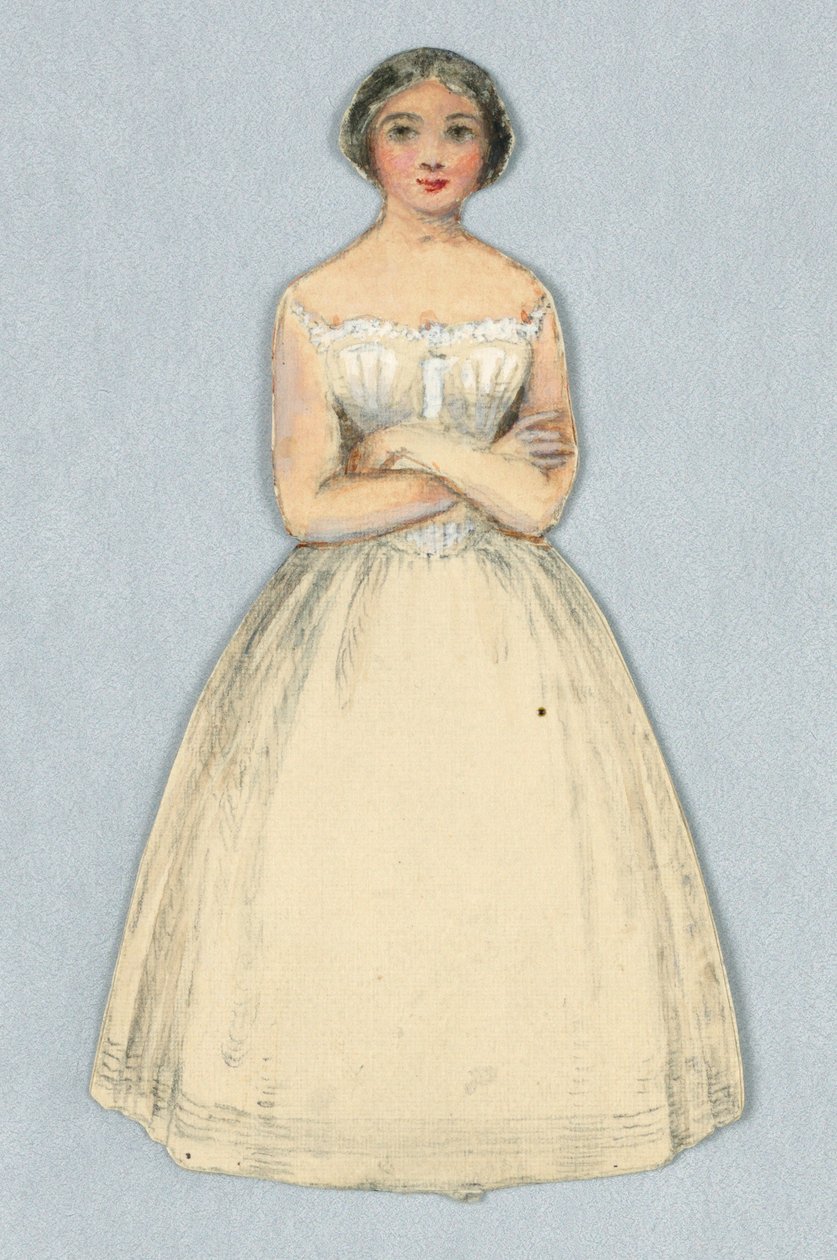Poupée en papier en jupons - Unknown artist