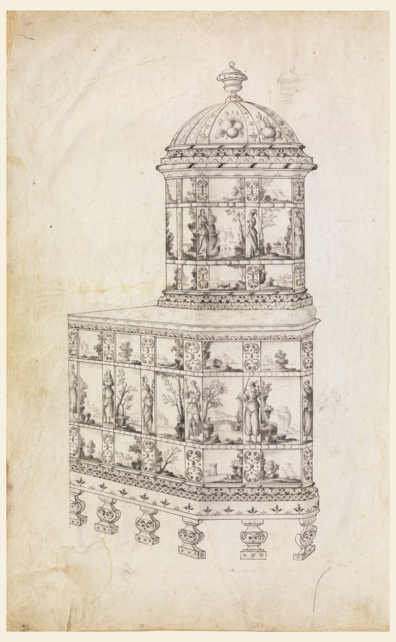 Poêle en carreaux de céramique - Unknown artist