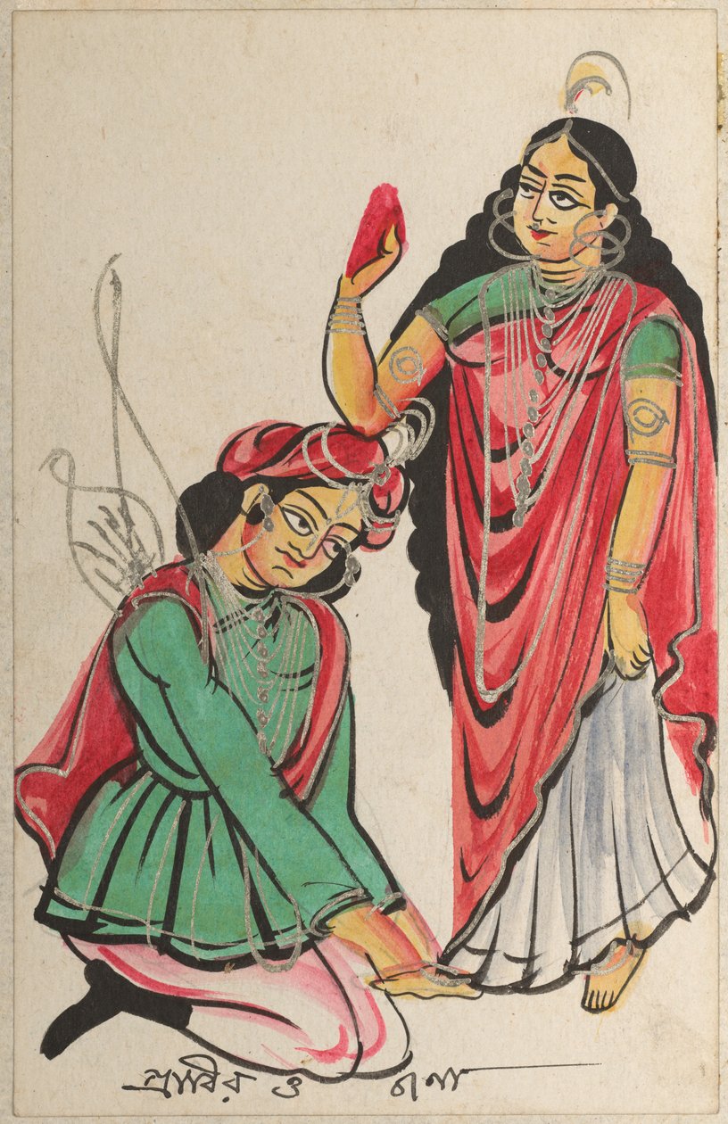 Pravira agenouillé aux pieds de Jana - Unknown artist