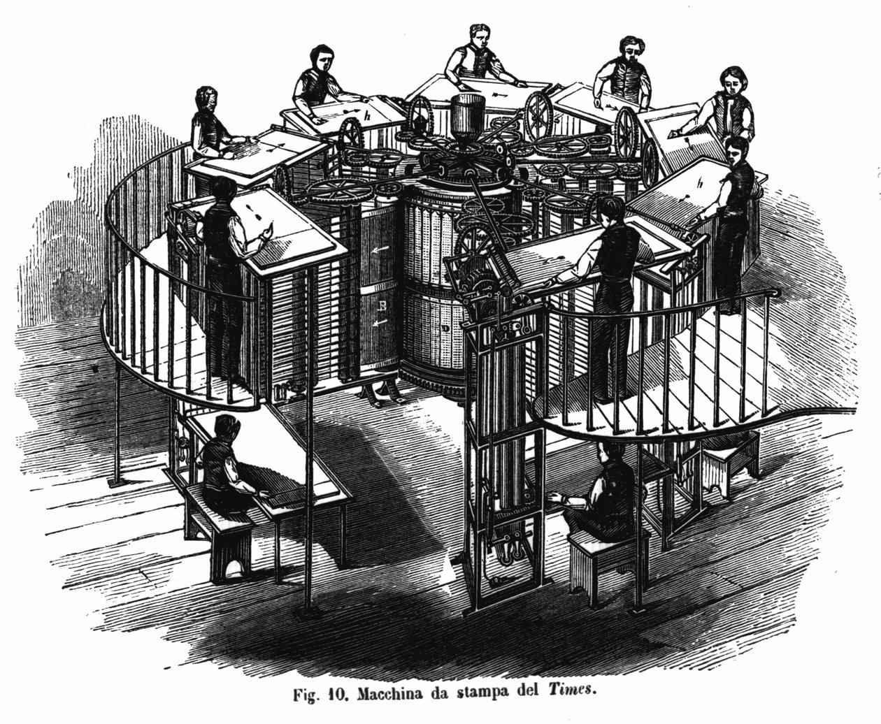 Presse à imprimer du Times. - Unknown artist