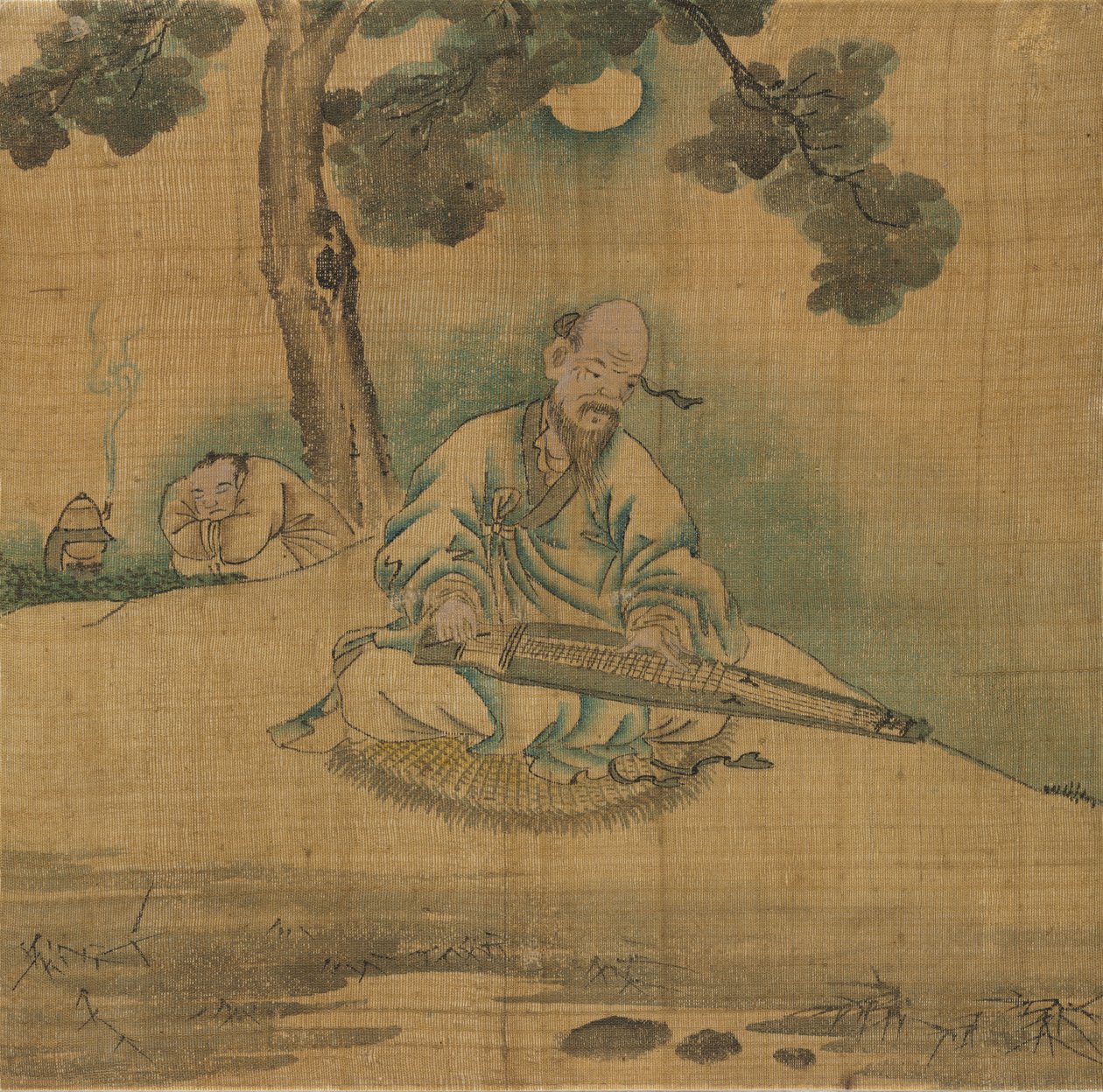 Érudit jouant du qin - Unknown artist