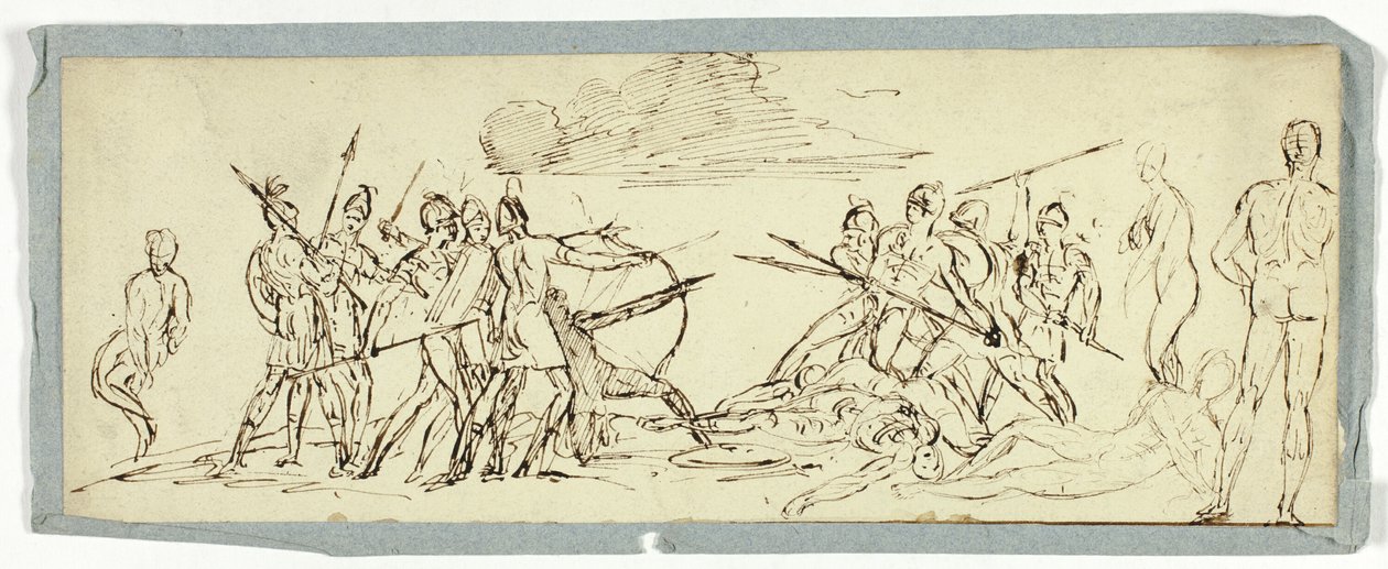 Esquisse de scène de bataille (recto); Frégate (verso) - Unknown artist