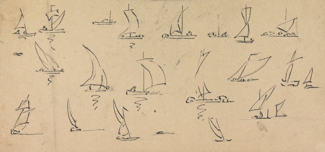 Esquisse de bateaux - Unknown artist