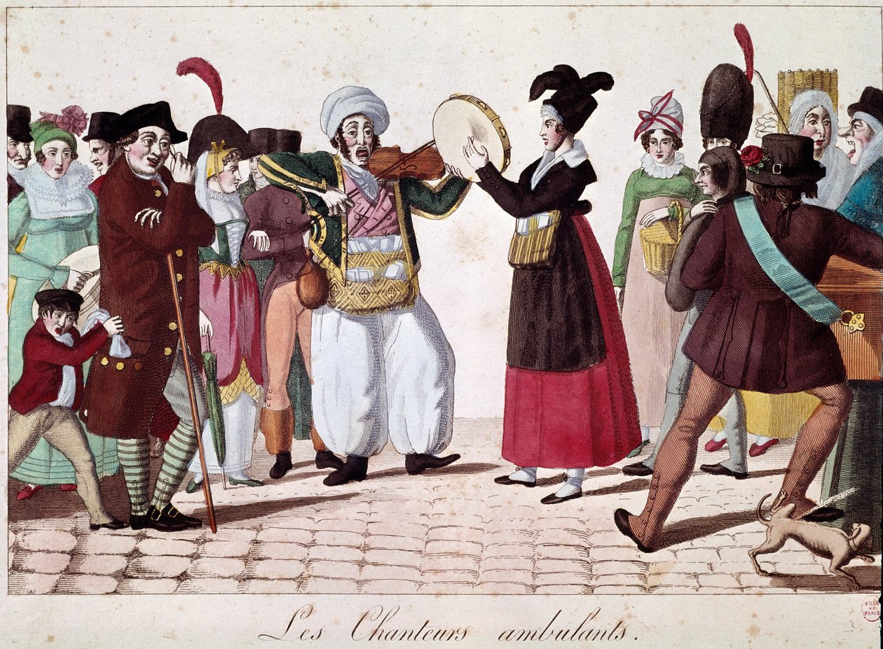Musiciens de rue (Lithographie) - Unknown artist