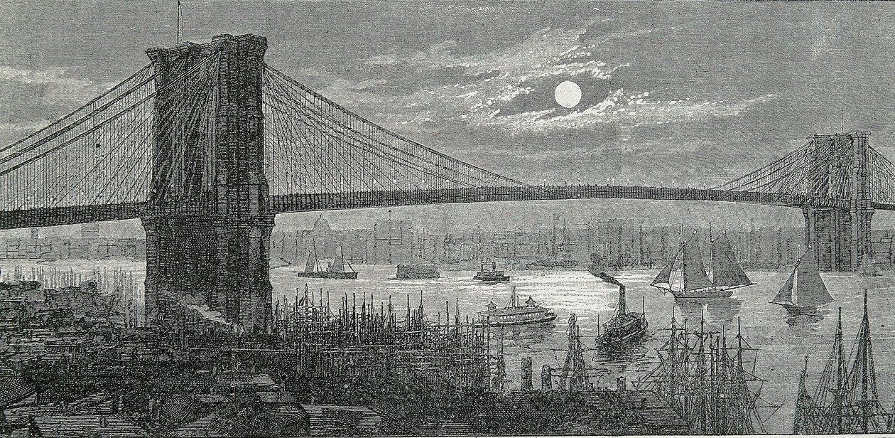 Le pont de Brooklyn, New York - Unknown artist