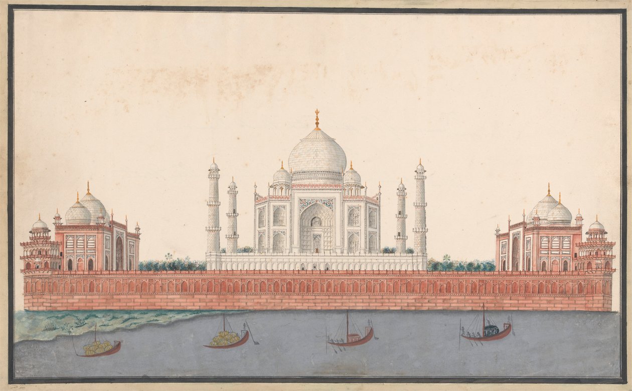 Le Taj Mahal depuis la rivière - Unknown artist