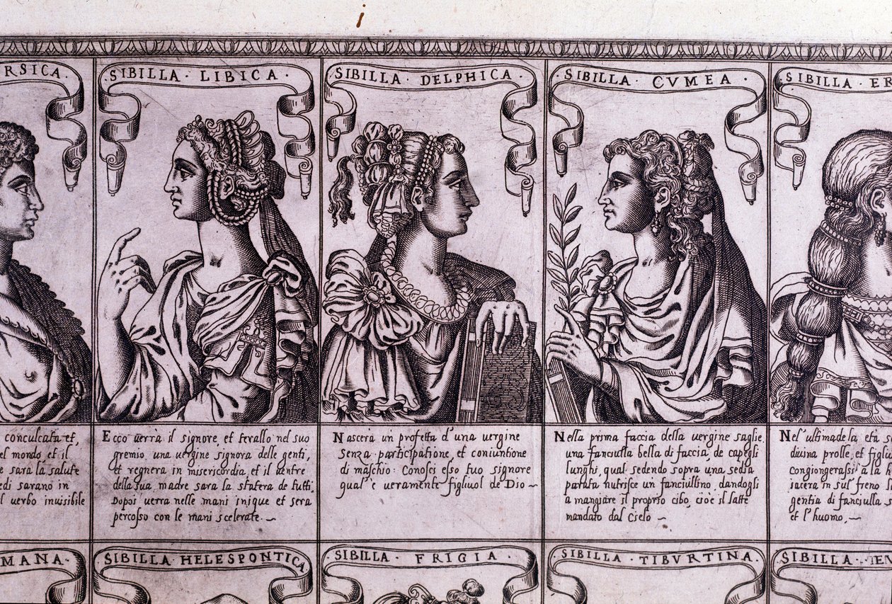 Les sibylles : libyenne, delphique, cuméenne (gravure) - Unknown artist