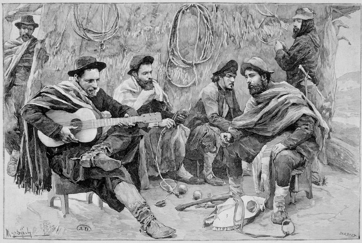 Un payador : groupe de gauchos, Argentine - Unknown artist