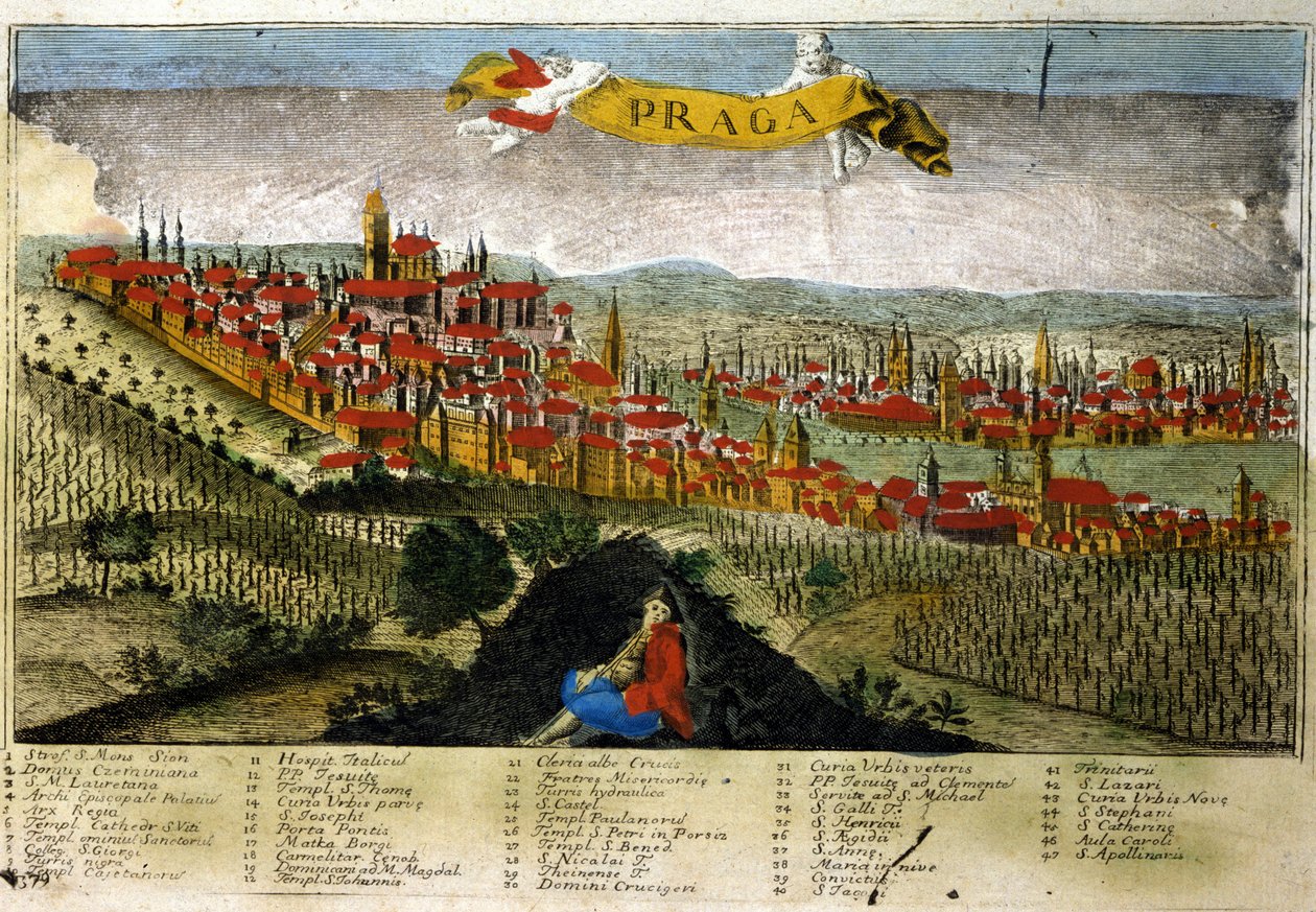 Vue de Prague au 18ème siècle. - Unknown artist