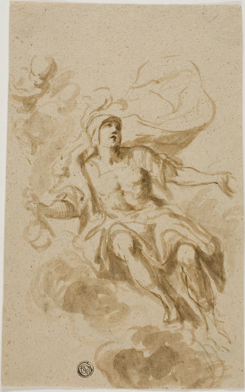 Guerrier assis sur des nuages - Unknown artist