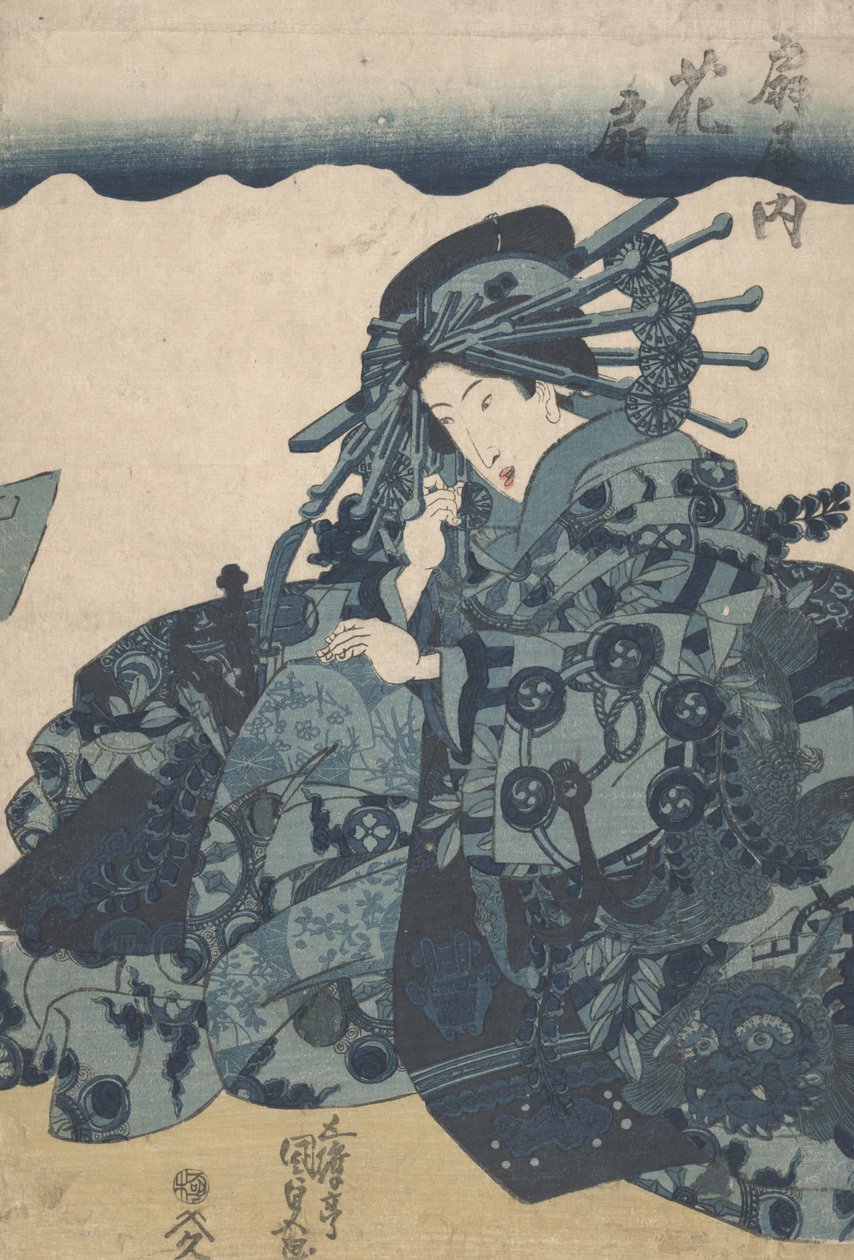 Impression aizuri-e inconnue, c.1830 - Utagawa Kunisada