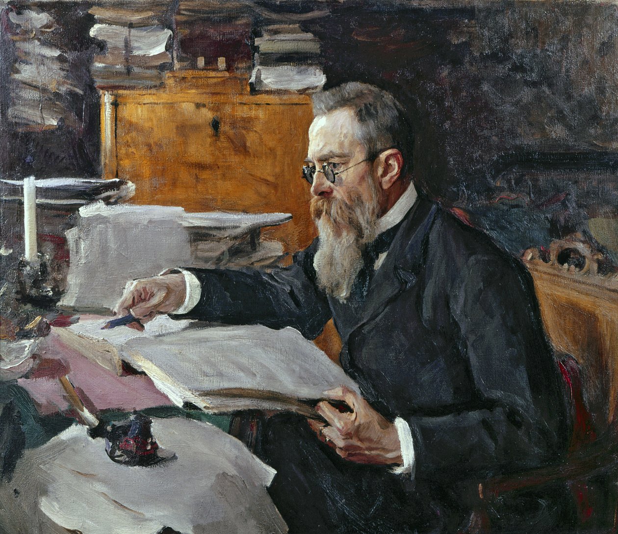 Portrait de Nikolaï Andreïevitch Rimski-Korsakov - Valentin Aleksandrovich Serov