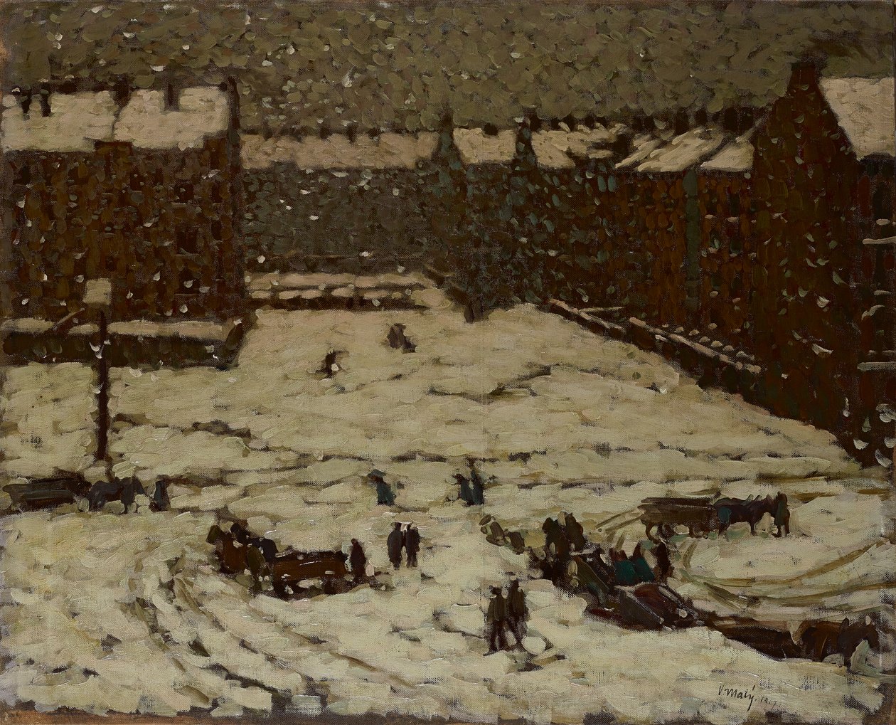 Banlieue sous la neige - Václav Malý