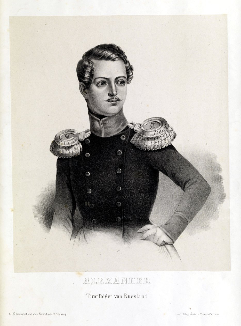 Héritier du trône Alexandre Nikolaïevitch, lithographie - Velten