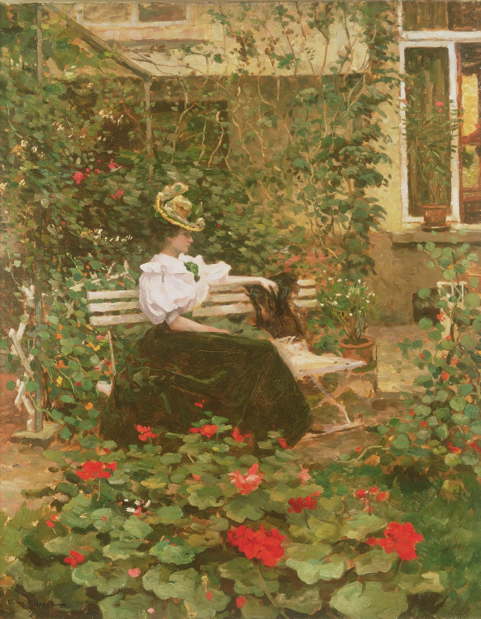 Fleurs sur la terrasse - Victor Gilsoul