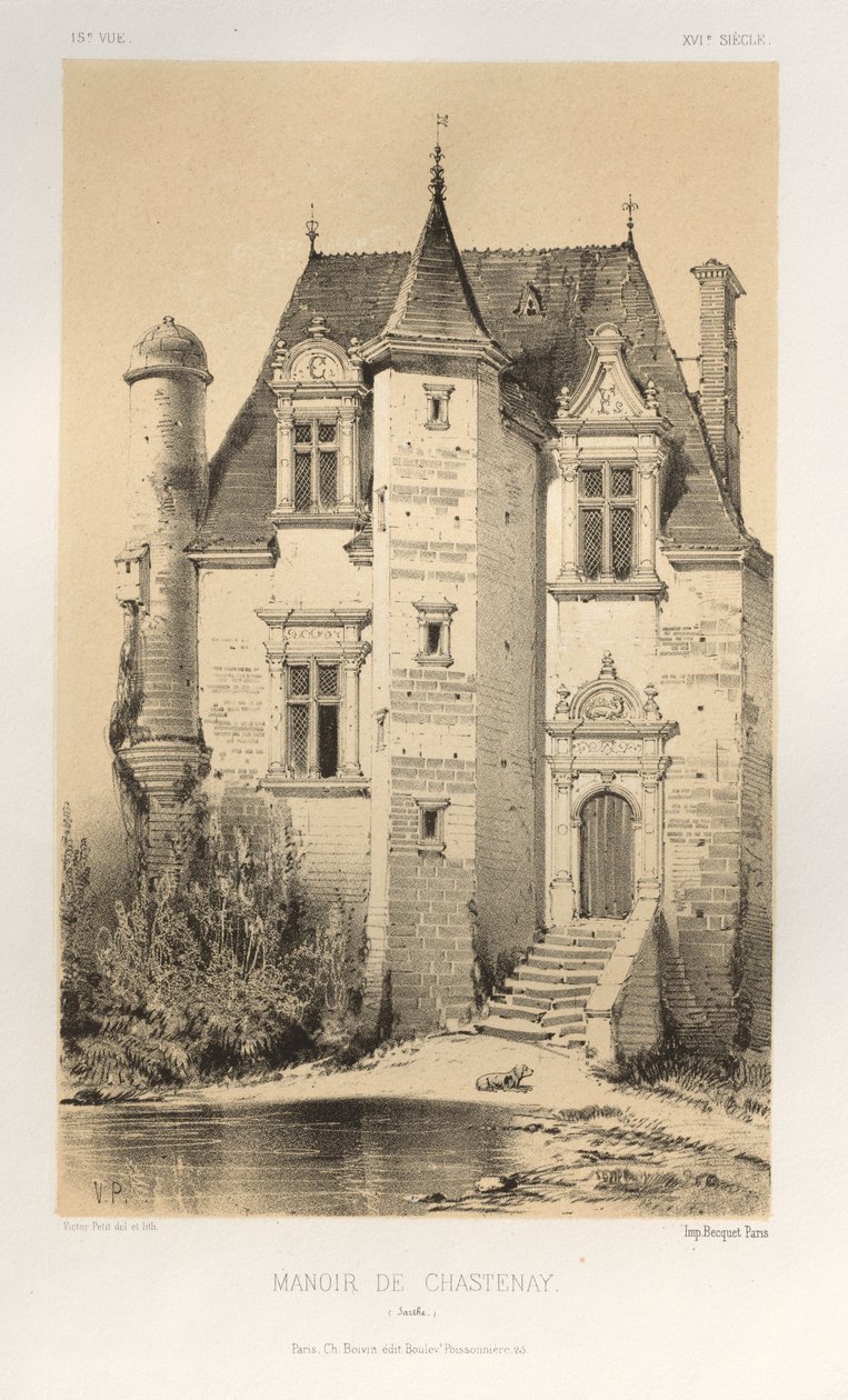 Pl.15, Manoir De Chastenay Sarthe, 1860 - Victor Petit