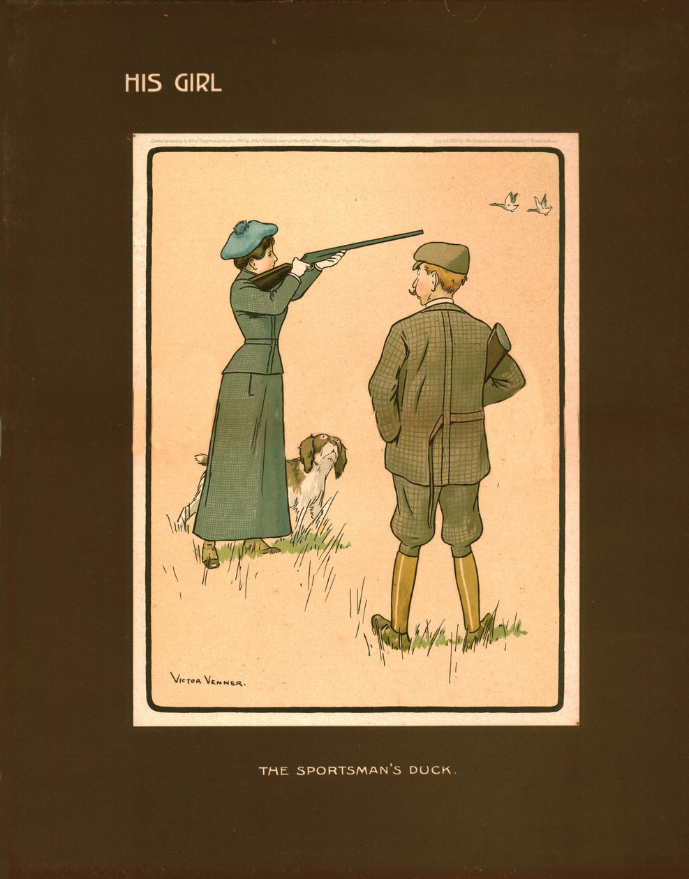 Sa fille, le canard du chasseur - Victor Venner