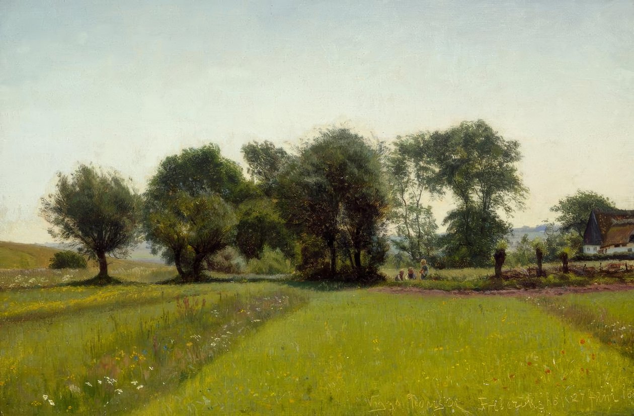 Enfants jouant dans les champs - Viggo Pedersen