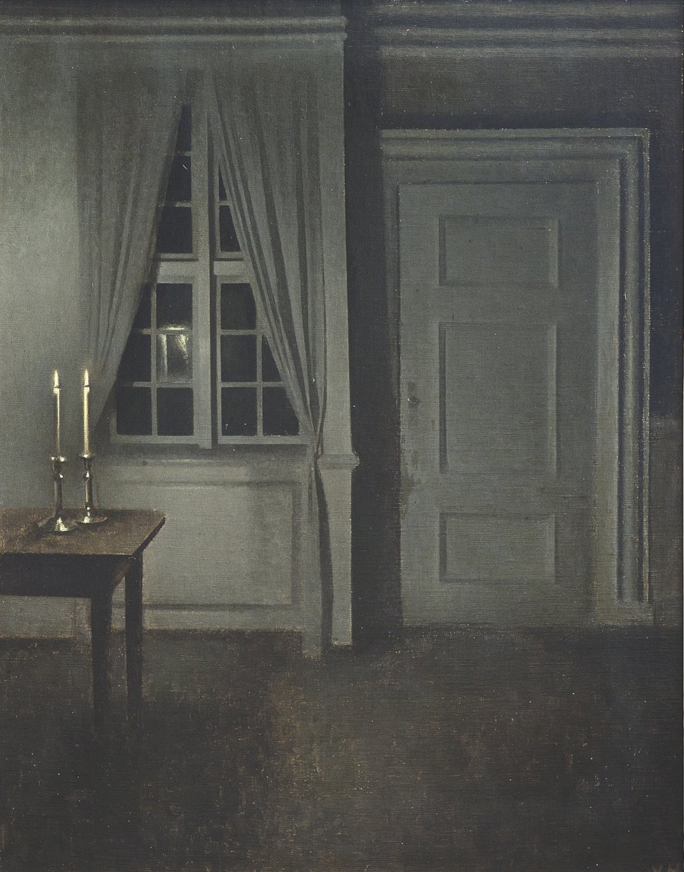 Intérieur avec deux bougies - Vilhelm Hammershøi