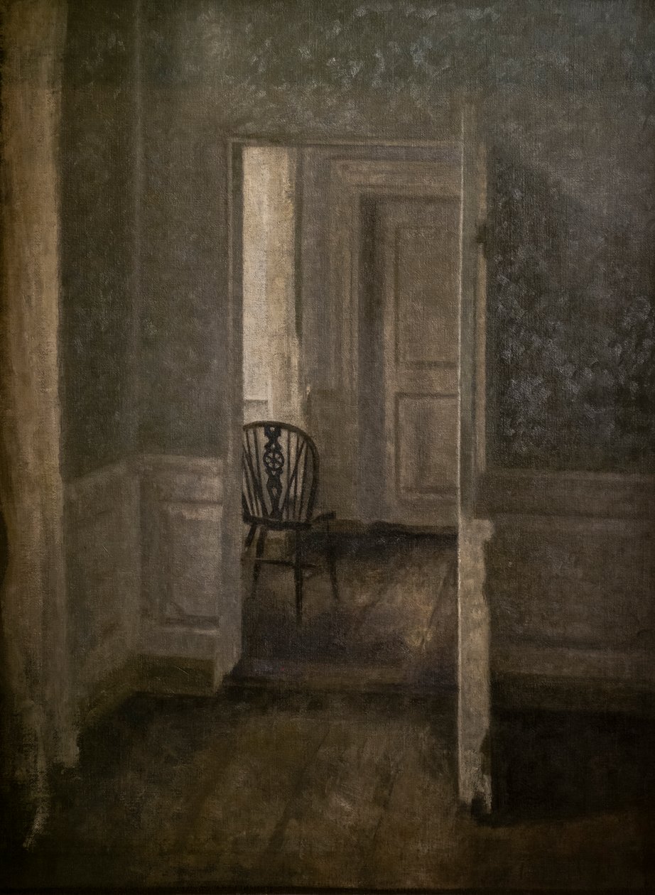 Intérieur avec chaise Windsor - Vilhelm Hammershoi