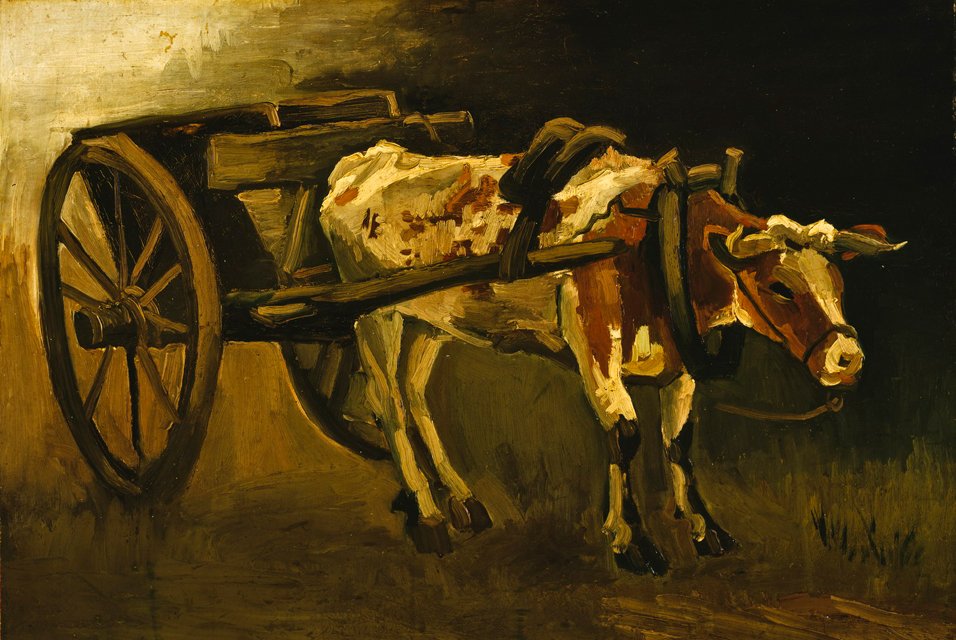 Chariot avec bœuf roux - Vincent van Gogh