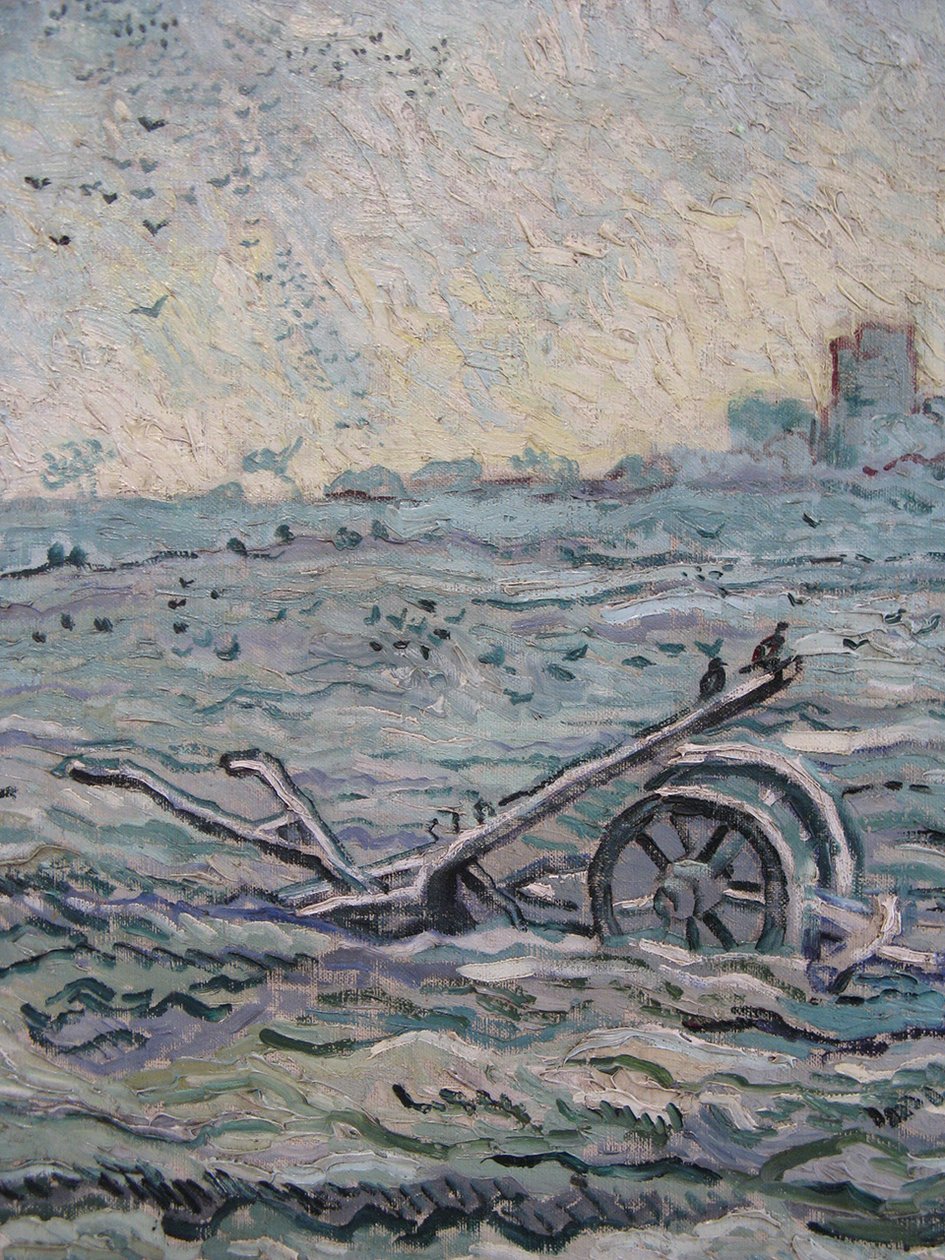 Champ enneigé avec une herse - Vincent van Gogh