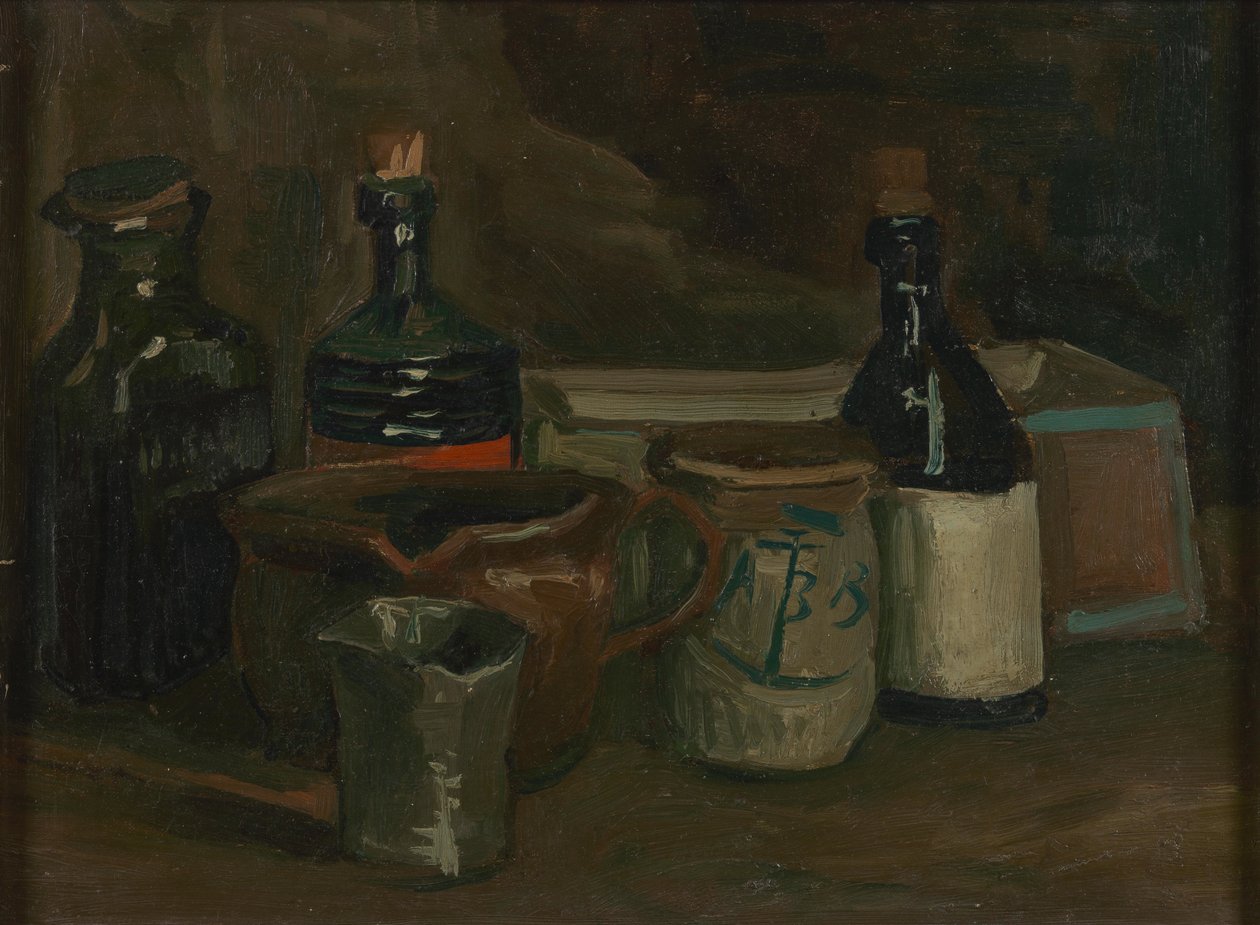 Nature morte avec bouteilles et poterie - Vincent van Gogh