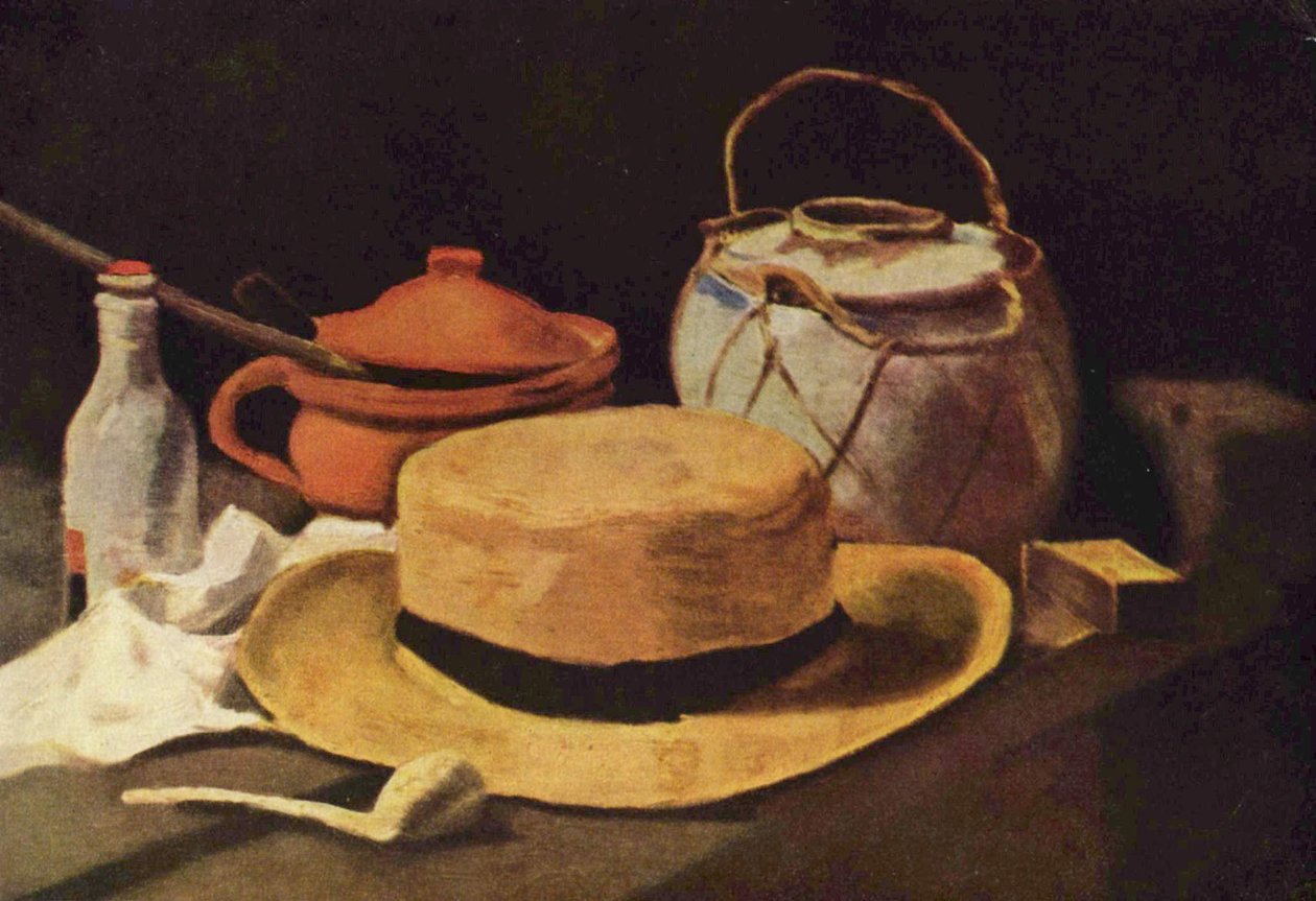 Nature morte avec chapeau de paille et pipe - Vincent van Gogh