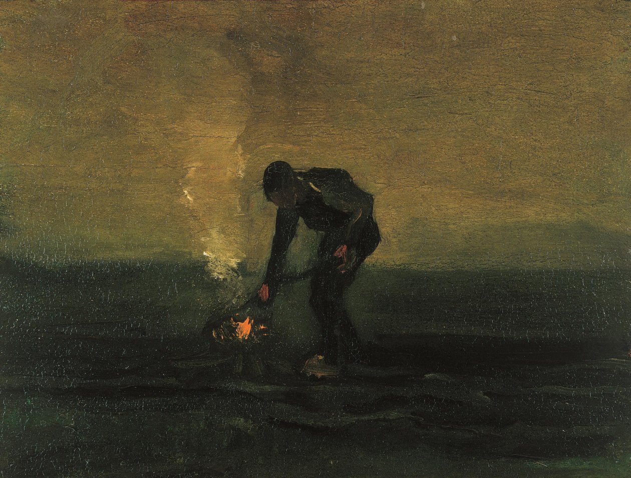 Paysanne brûlant des mauvaises herbes, 1883 - Vincent van Gogh