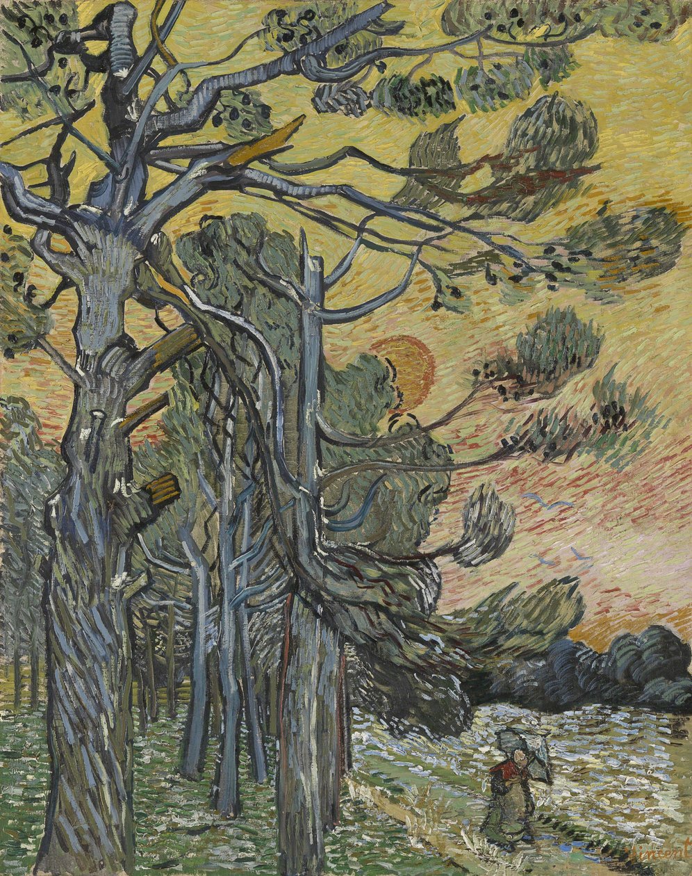 Pins au coucher du soleil - Vincent van Gogh