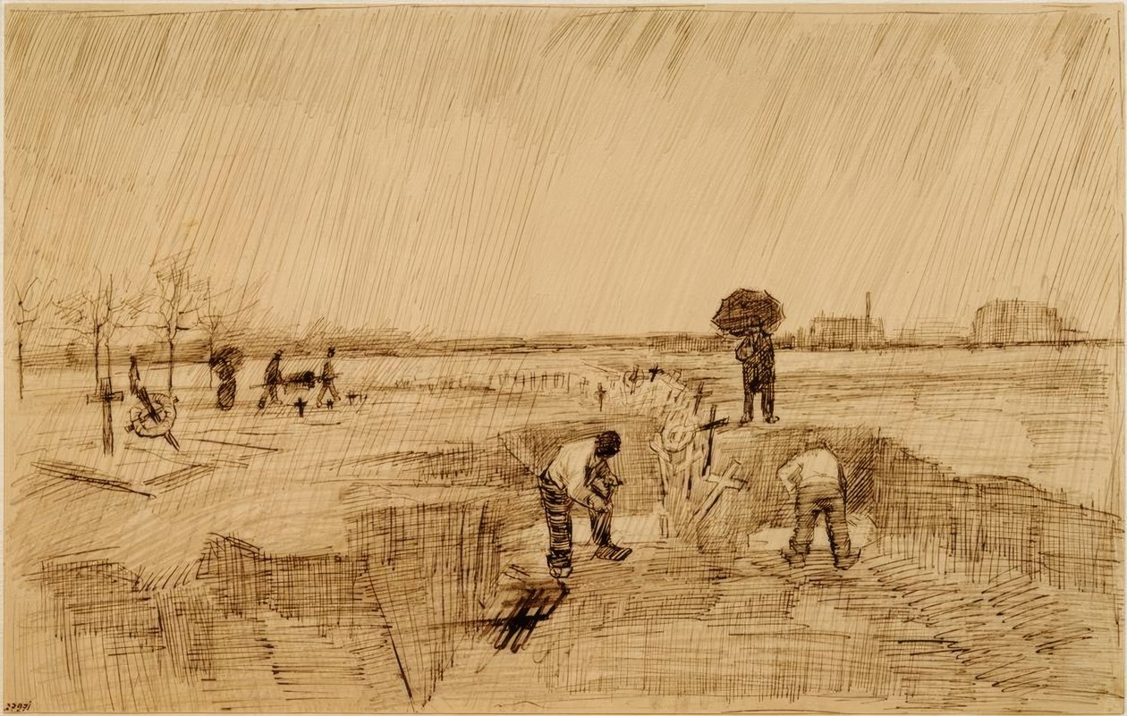 Cimetière sous la pluie - Vincent van Gogh