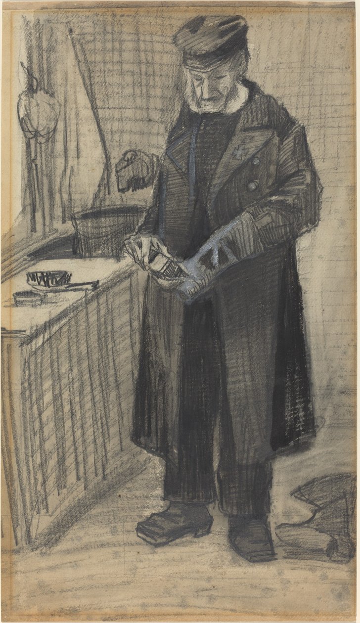 Homme polissant une botte, 1882 - Vincent van Gogh