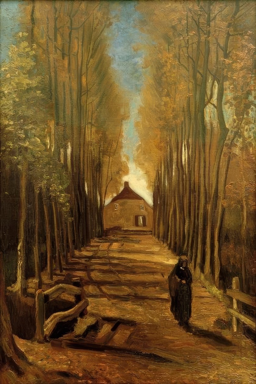 Allée de peupliers en automne - Vincent van Gogh