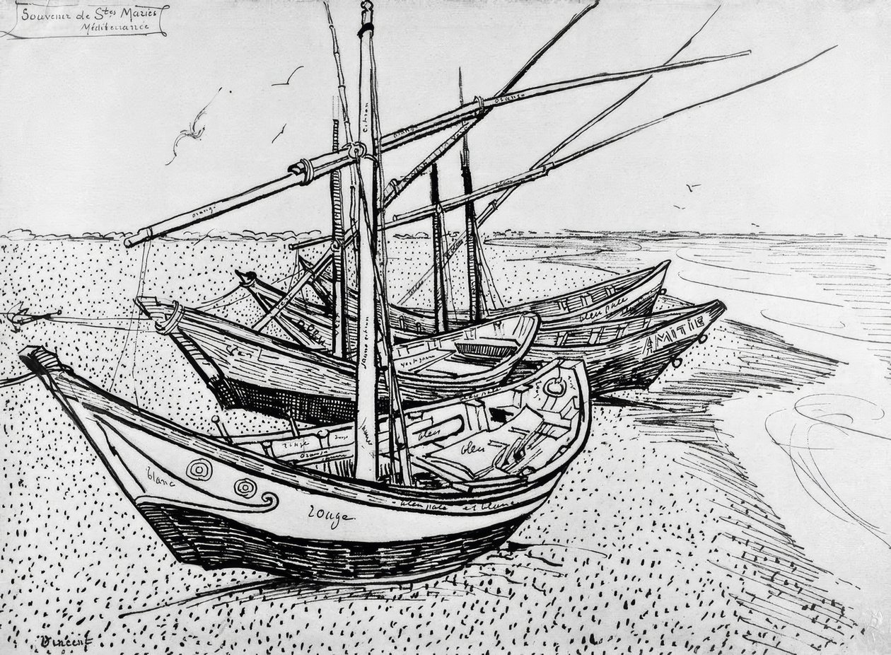 Voiliers à Saintes-Maries - Vincent van Gogh