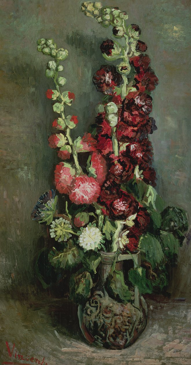 Vase de roses trémières, 1886 - Vincent van Gogh