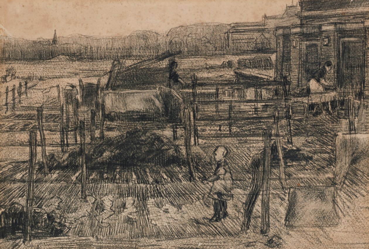 Arrière-cours avec deux figures (1882) - Vincent van Gogh