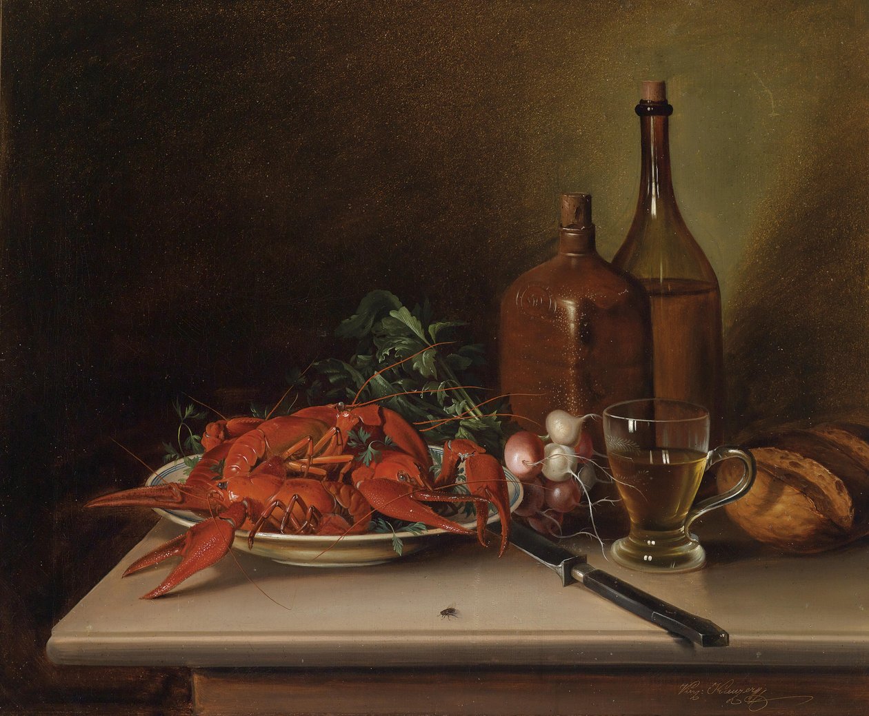 Nature morte avec langoustes - Vinzenz Kreuzer