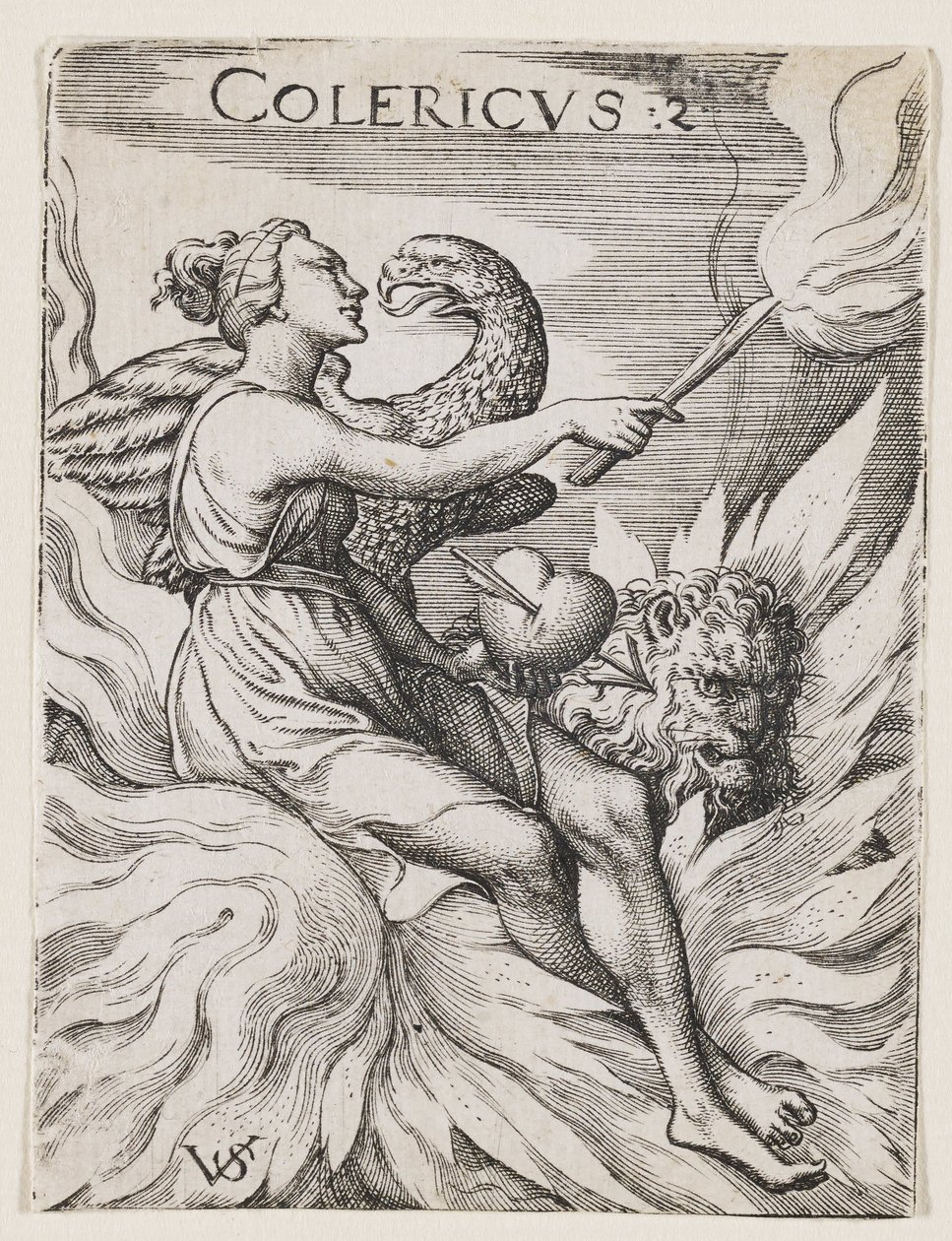 Tempérament colérique, c.1530-62 (gravure) - Virgilius the elder Solis