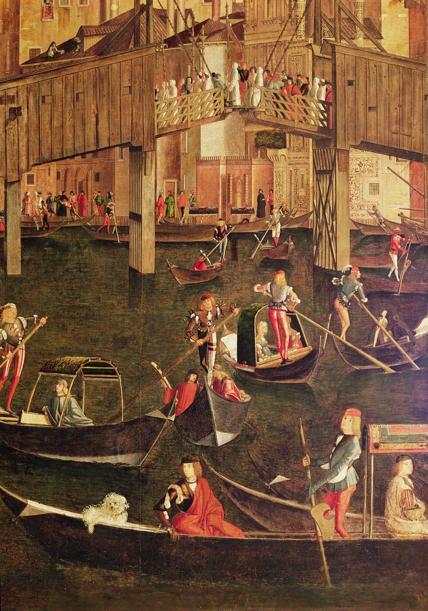 Détail du Miracle de la Relique de la Vraie Croix sur le Pont du Rialto, 1494 (détail) - Vittore Carpaccio