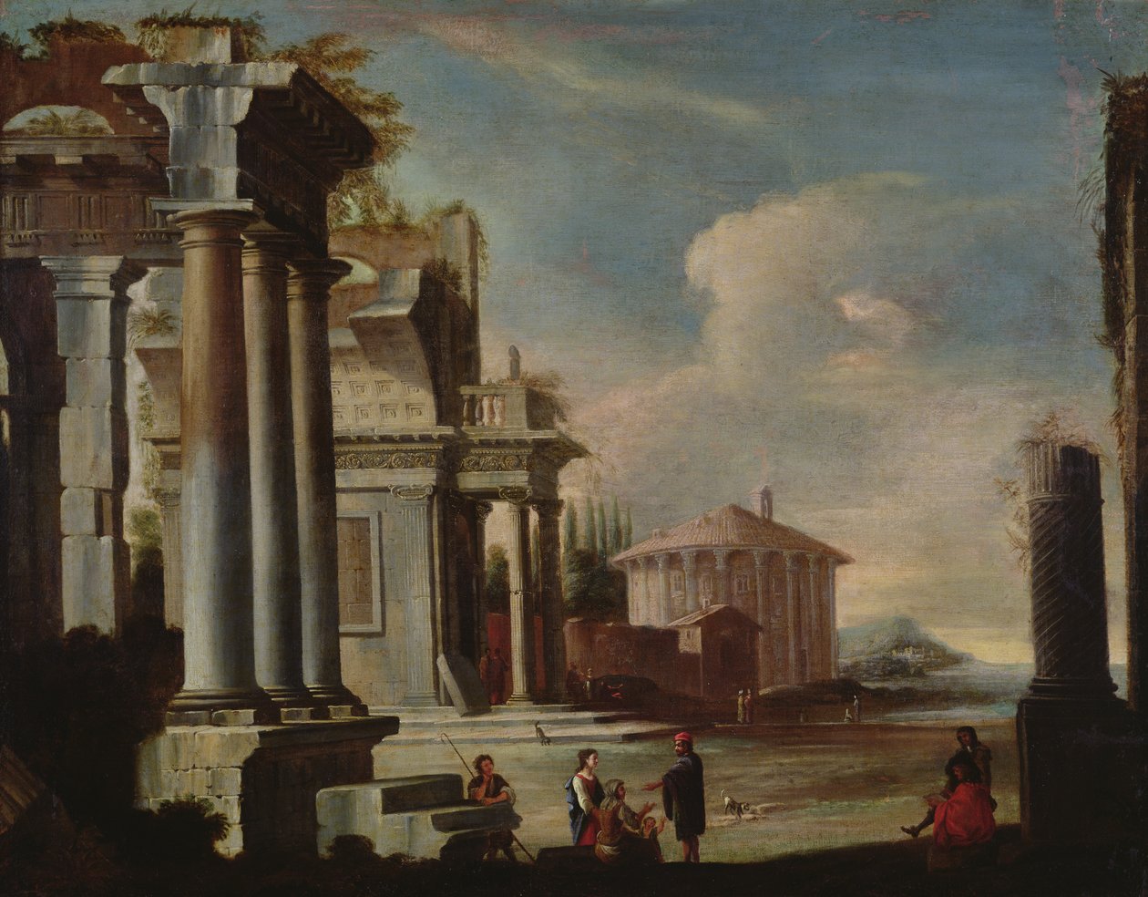 Monuments principaux de la Rome antique : Temple de Vesta - Viviano Codazzi