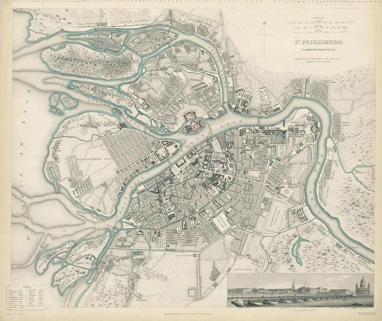 Carte de Petersburg, 1834 - W.B. Clarke