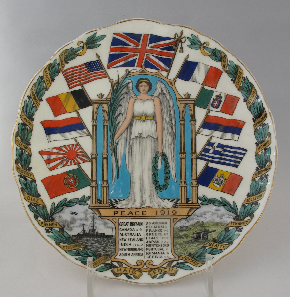 Assiette de la Victoire Paix 1919 - W. H. Goss